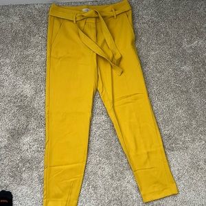 NWT Loft golden yellow slim tie waist pants